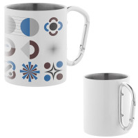 Mug à mousqueton en métal personnalisable logo quadrichromie sublimation