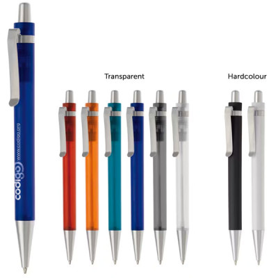 Stylo personnalisé logo publicitaire corps transparent couleur