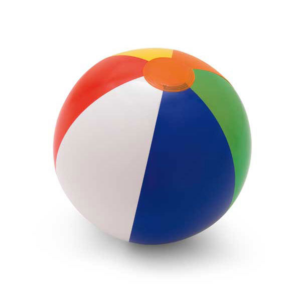Ballon de Plage Gonflable en Bleu Rouge Vert Blanc Jaune et Orange