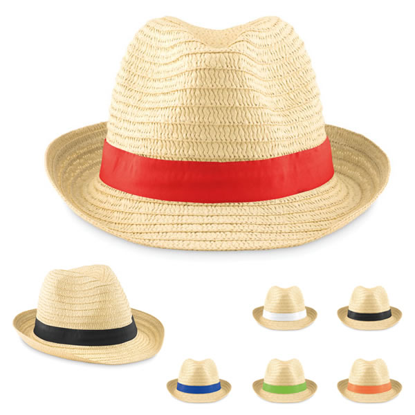 Chapeau de paille personnalisable avec bande colorée - Charlie